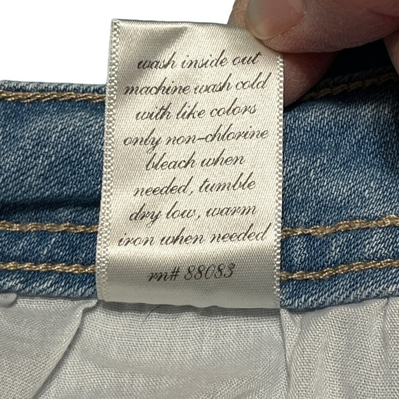 Harper Embroidered Skinny Ankle Released Frayed Hem Faded Jeans Size 25 - Picture 10 of 12